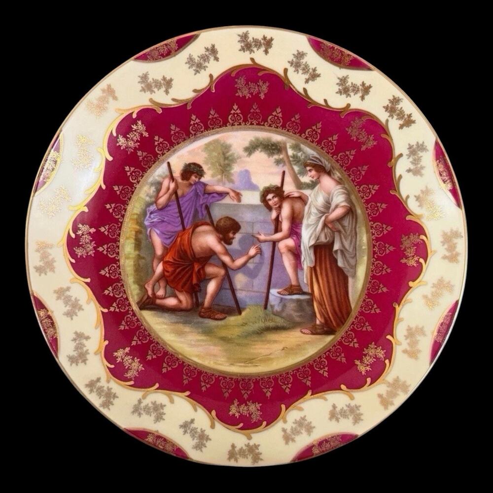 Vintage THE ARCADIAN SHEPARDS VICTORIA Austria Porcelain Plate Royal Vienna